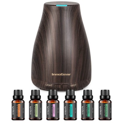 InnoGear Essential Oil Diffuser with Oils, 100ml 100ML, Dark Wood Grain 