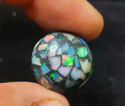 14 Carat, 17.5x17.5x7 MM, Natural Matrix Ethiopian Opal, Multi Flash Gemstone.
