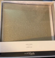 Style Me Pretty Gold Wedding Anniversary Party Guest Book + 66 Cards & Envelopes