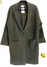 Lush Womens Heavy Single Button Sweater Coat - Charcoal - Size Medium