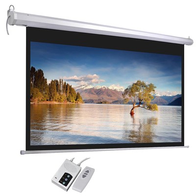 16 9 Electric Projector Screen Retractable Ceiling Mounted 92
