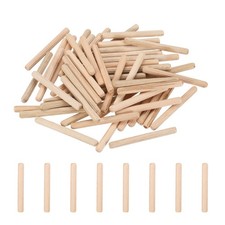 95 Pcs Wood Dowel Pins 1/4" x 2 3/8" Fluted Wooden Dowels Hardwood Pegs