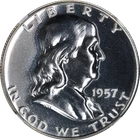 1957 Franklin Half Dollar Proof NGC PF67 Blazing White Gem Strong Strike