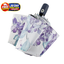 Color Coated Sun Umbrella UV Protection Compact Folding Windproof Parasols Trave