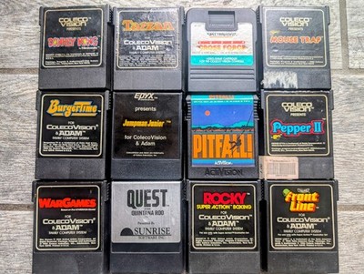 Lot of 12 ColecoVision Games - Fully Tested! - SUPER CROSS FORCE - JUMPMAN!
