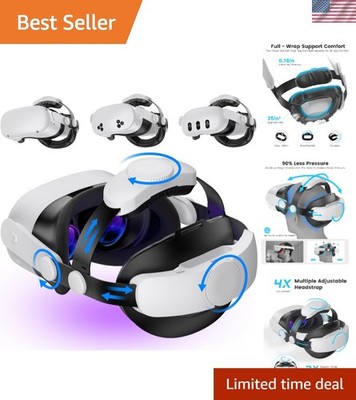 Dual Adjustable Knob VR Head Strap for Meta Quest - All-Day Comfort & Stability