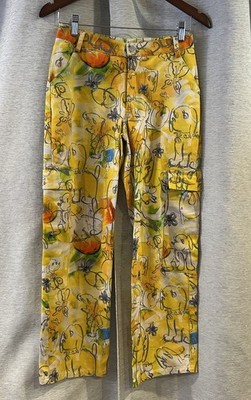 Collina Strada All Over Print Dog Print Pants Size Small