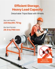 Wire Spool Rack, 220 lbs Load Capacity, Portable Cable Caddy, Moveable Wire Rack