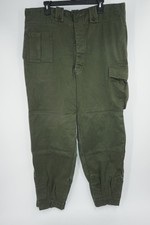 Vintage Belgian Army Seyntex Pants Mens Medium Green Cargo Military 70s 40x31