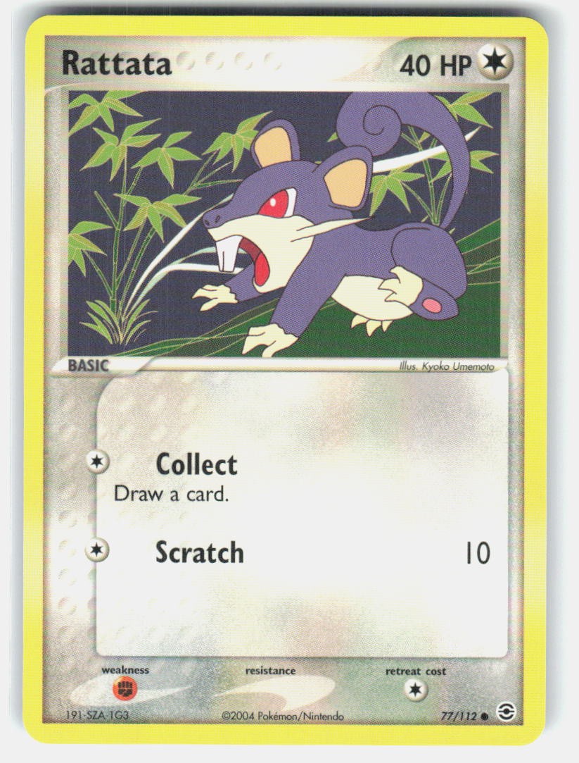 Rattata 77/112 Common FireRed & LeafGreen Pokemon Near Mint