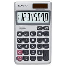 Casio SL300SV Pocket Calculator - 8 Digits - Battery/Solar Powered Wallet Sized