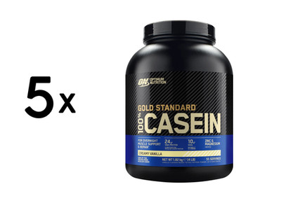 5 x Optimum Nutrition 100% Casein Gold Standard (1818g) Creamy (58,30 EUR/kg)