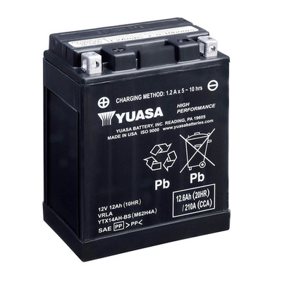 YUASA Bateria YTX14AH-BS Combipack (con electrolito)