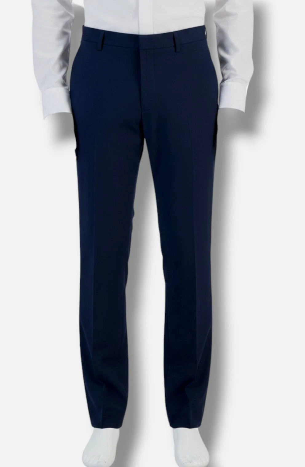 Perry Ellis Men's Blue Slim-Fit Stretch Dress Pants Size 34W/29L