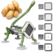 French Fry Cutter Commercial Potato Slicer with Suction Feet Complete Set, In...
