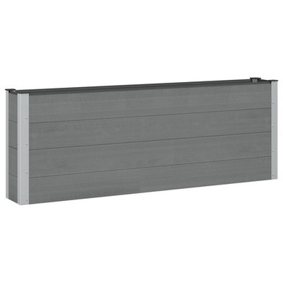 Hochbeet Schwarz 200 x 30 x 72 cm WPC und Aluminium Gartenbeet Beet