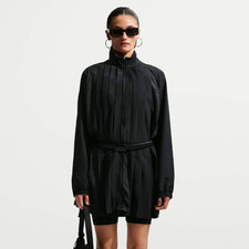 Nike Sportswear Oversized Long Sleeve Pleated Mini Dress Black IF0559 010