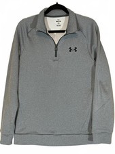 Under Armour Men's Gray Loose Fit Quarter Zip Pullover Sweatshirt Size Small