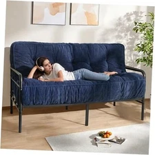  8" Futon Mattress Size, Ultra Thick Futons Sofa Couch Bed Tufted Full Navy