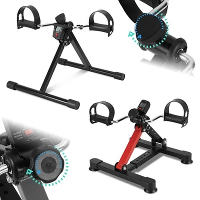 EIKUAVONS Mini Heimtrainer LED FitnessBike Pedaltrainer Bike Arm und Beintrainer Klappbar