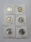 Lot Of 6 1950d,1951,1952  Mint 90% Silver Washington Quarter Uncirculated MS++