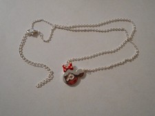 Disney Parks Minnie Mouse Letter P Rhinestones Silvertone Adjustable Necklace