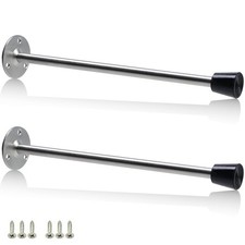 Extra Long Door Stopper 2 Pack Wall Mount 250mm/10 inch with Rubber Tip