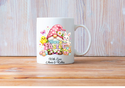 Personalisierte/individuelle Ostern Kaffeebecher 11 Unzen Geschenk Gratis Untersetzer Beliebiger Name