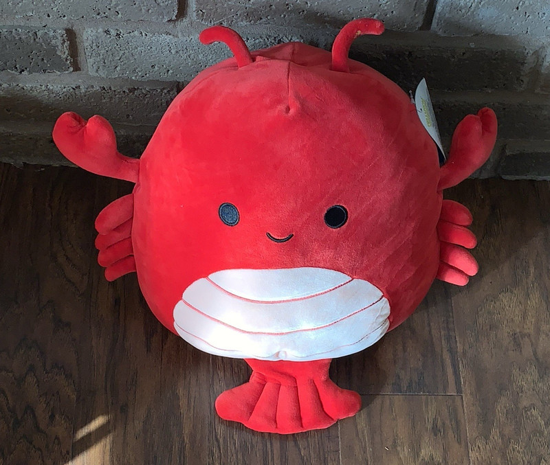 Squishmallows Louie Lobster Plushie Large 12in Red/White Washable