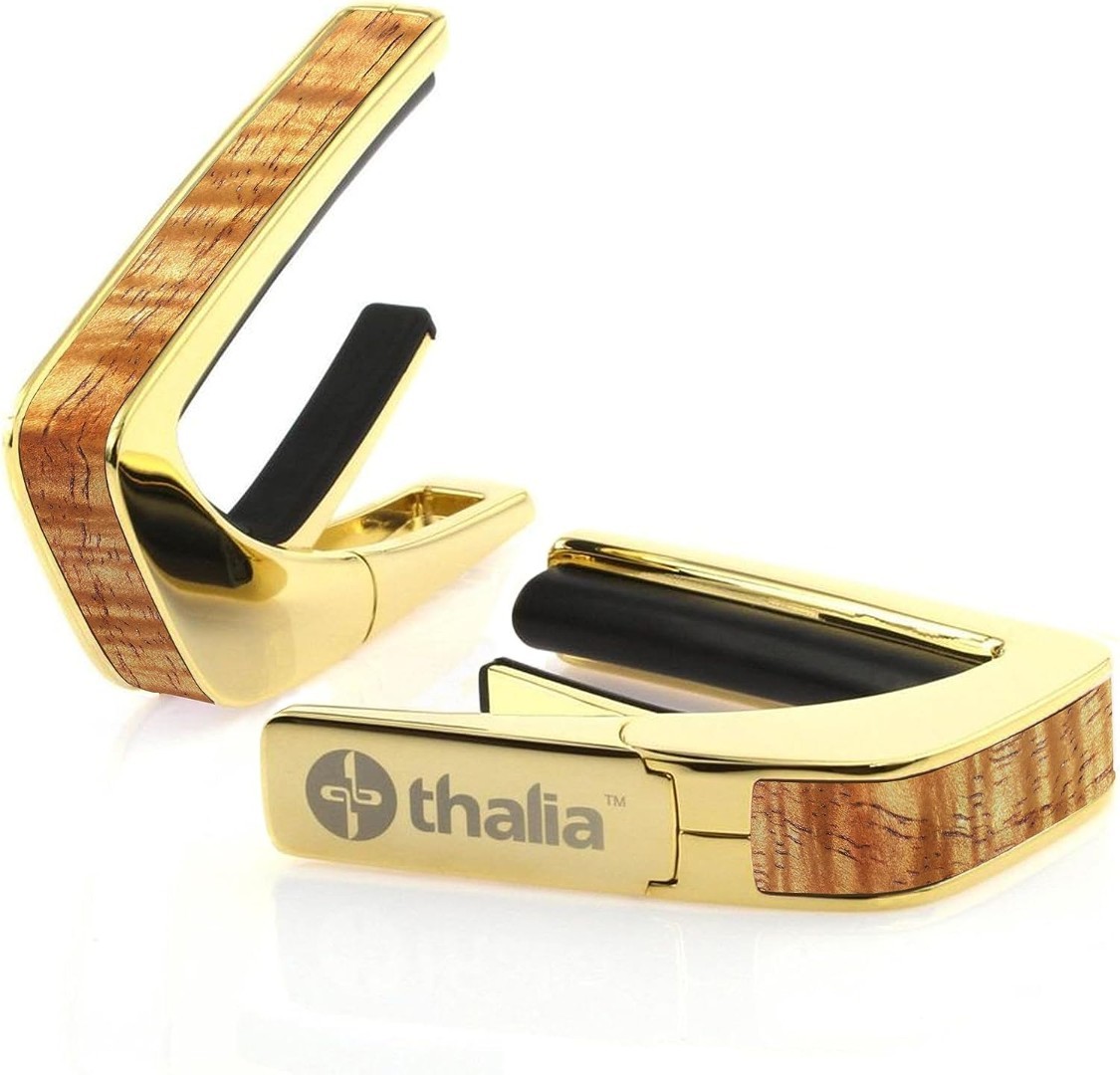 Thalia Exotic Series Gold Guitar Capo Gold w Hawaii AAA Koa Inlay CG-200-HK 11290₽