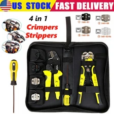 Wire Crimpers Ratcheting Terminal Crimping Pliers Cord End Terminals Tool 4 In 1