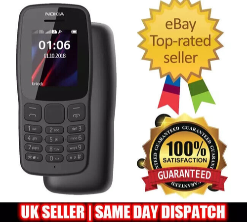 Nokia 106 DUAL SIM BLACK Unlocked Brand New Sealed - 第 1/4 張圖片