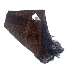 100 Silk Scarf Brand New With Tags With Fringe Rectangle, Decorative  