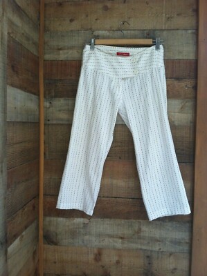  Sz.2 XX  BY MEXX Women  Crop Pants White Striped Capri ( Cotton/Elastine)