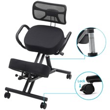 Kneeling Chair Adjustable Posture Computer Desk Chair with Back Support & Wheels
