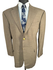 STAFFORD Mens Brown Wool Blend Classic Fit Sport Coat Blazer Jacket SIZE 44R