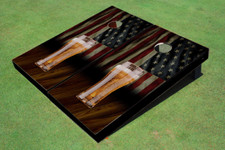 Custom American Flag With Pilsner Cornhole Board set