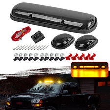 3pcs For 2002-2007 Chevy Silverado Gmc Smoked Amber Cab Roof Running Led Lights