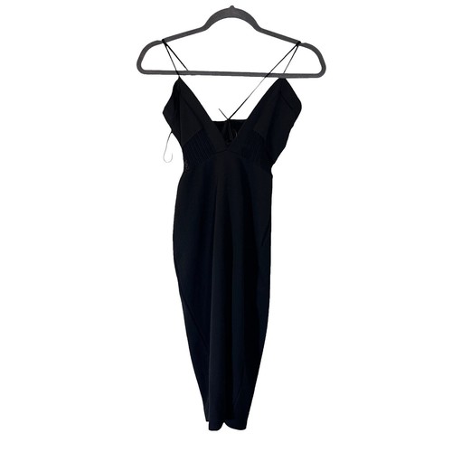 Missguided Women's Black Plunging V Neck Sleeveless Maxi Halter A-Line Dress  4 | eBay