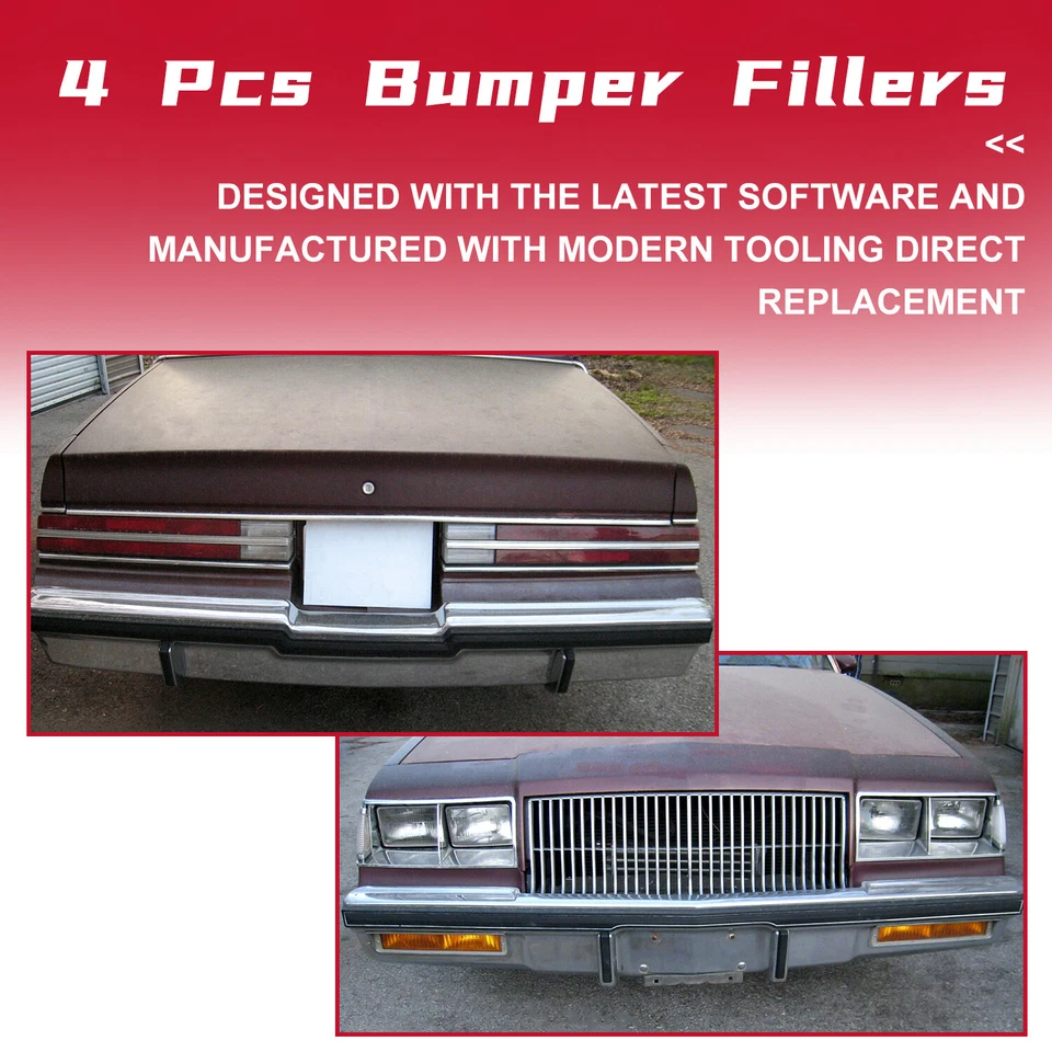 HECASA FULL 4pc BUMPER FILLER  Fit 1981-1987 Buick Grand National-T-Type-Regal — 第 4/4 张图片