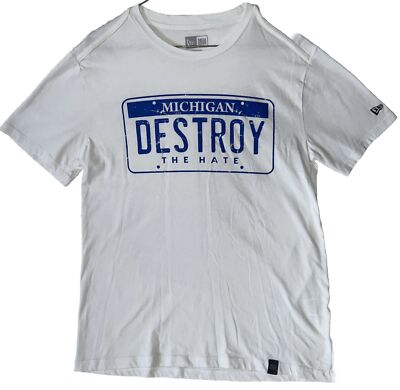 New Era Adult Small Michigan Destroy The Hate T-Shirt