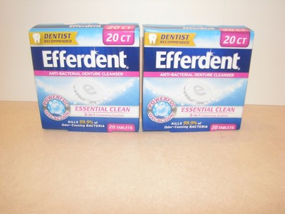 Efferdent Denture Cleaner, 20 ct Tablets, 2 pack
