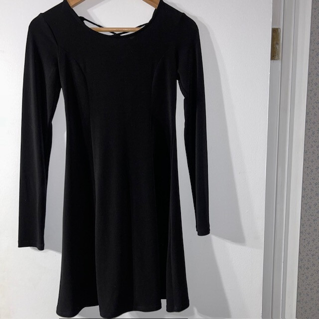 Forever 21 Dress Womens Small Black Long Sleeve Midi Stretch Comfort EUC |  eBay
