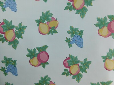 2 Bolts Vtg Signature Wallcovering Wallpaper PrePasted Solid Sheet Vinyl Fruit A