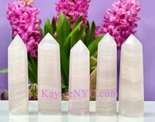 Wholesale Lot 1 Lb Natural Mangano Calcite Obelisk Tower Point Crystal Energy