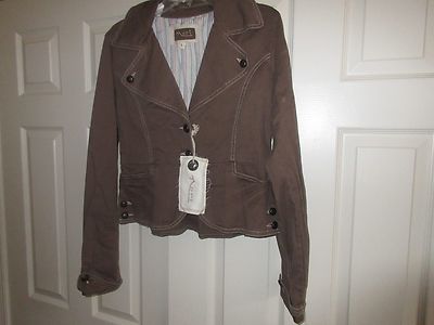 ジャケット・アウター nori Nori , Ladies Jacket ,Button Front , 100% Cotton, Lined ,Brown