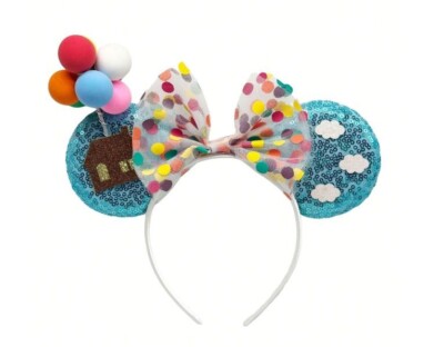 Up-Themed Mickey Headband With 3D Colored Balloons - Brand New