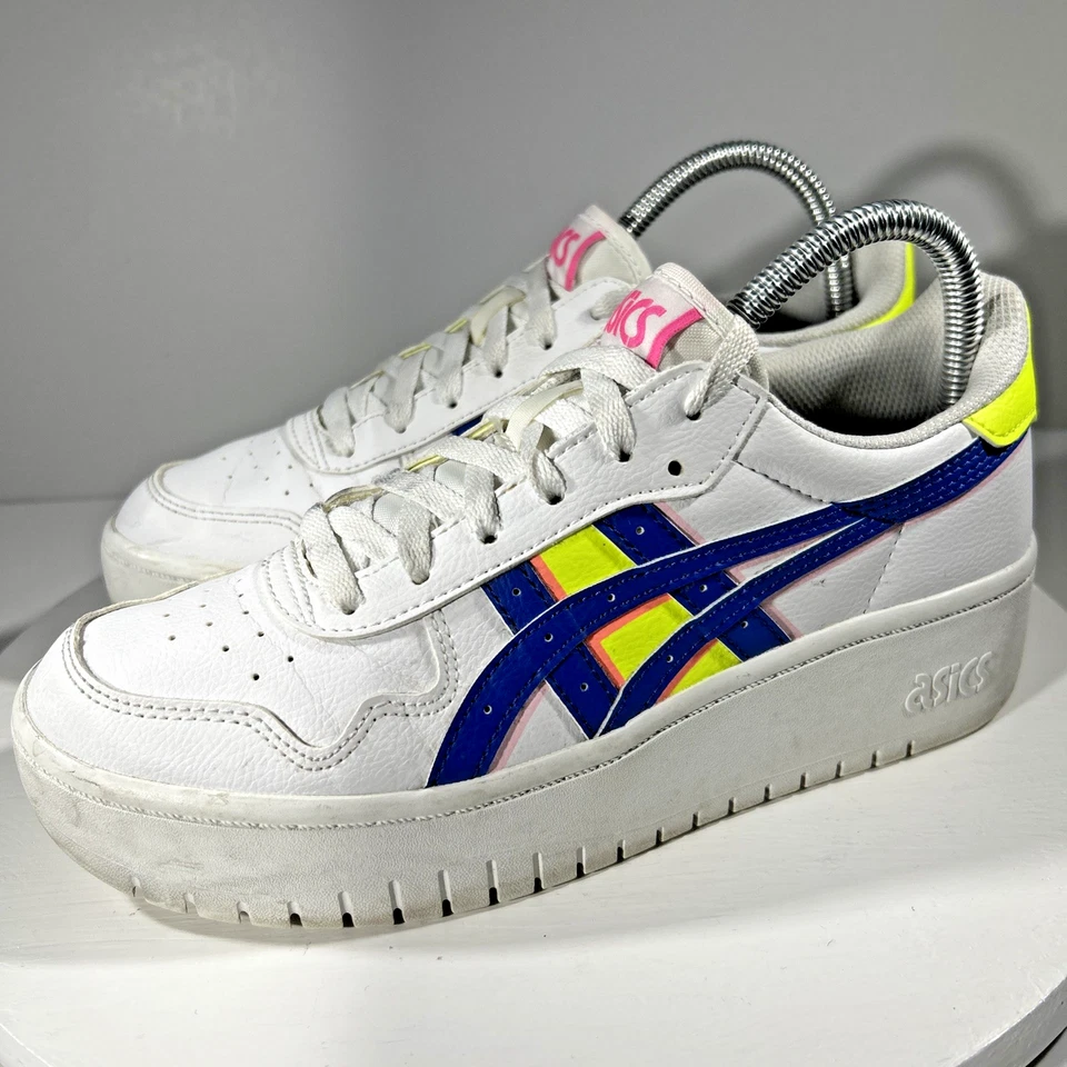 Asics Japan S Womens Size 8 Leather Platform Shoes Sneakers Fashion White Casual - Image 2 of 4