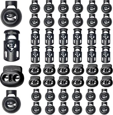 48pcs Upgraded Plastic Cord Lock Draw String Clip with Spring Toggle Stoppers