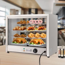 4-Tier Commercial Food Warmer Display Case Heated Countertop Pizza Cabinet 800W